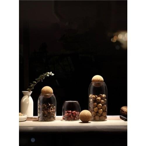 1PC 500ML 800ML 1200ML Kitchen Storage Glass Storage Tank Sealed Cans Food Grains Food Storage Container Tea Container JO 1061