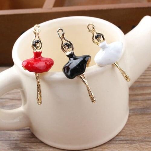 10PCS/17*41mm Fashion Jewelry Enamel Pendant Dancing Ballerina Pendant Suitable for Necklace Bracelet DIY Jewelry