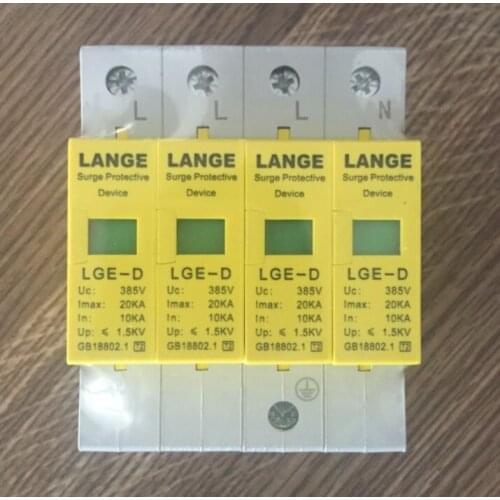 4P 10~20KA Din Rail Surge Protection Lightning Arrester
