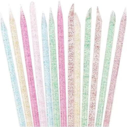 50Pcs Profressional Nail Dotting Tool 9.5X0.4CM Double Headed(Bead Gems Studs Picker&Cuticle Pusher) Pick Up Point Drill Tools