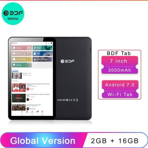 7 Inch Android 7.0 WiFi Version Tablet Pc Android Tablets Pc 2GB 16GB Dual Camera Quad Core WiFi Bluetooth