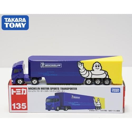 Takara Tomy Tomica Michelin Tyre Motor Sports Transport Truck Alloy Diorama Car Model Collection Miniature Carros NO135 Toys