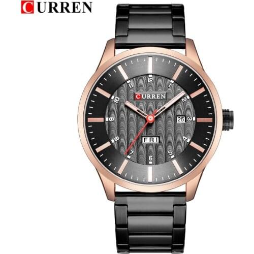CURREN Watches Classic Business Quartz Wristwatch For Men Fashion Stainless Steel Band Mens Watches Male Clock With Calendar