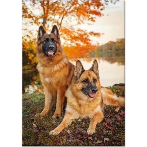 Diy 5d diamond mazayka German Shepherd dog diamond painting full square round drill embroidery kit mosaic diamond set,stickers