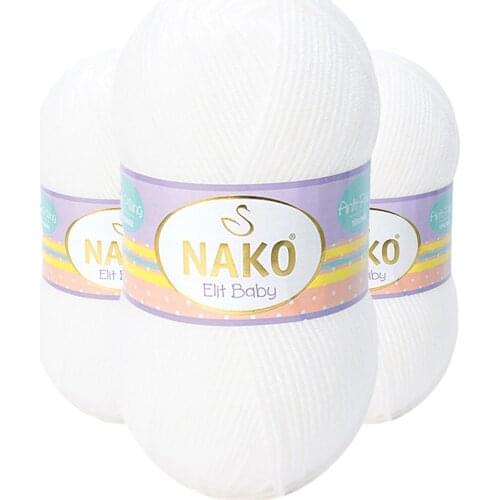 Elite Baby 00208 (White) anti-pilling Hand Braid Rope/wool 1 Pcs Acrylic 100-149gr 250-299m