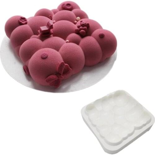 3D Square Cloud Cake Mold Cloud-shaped Baking Pan White Silicone Cake Pan Mousse Baking Cake Dessert Mould