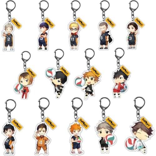 Haikyuu!! Hinata kageyama Tendo Satori Ushijima Kenma Cute Acrylic Figure keychain Keyring Decoration Collection Model Toy