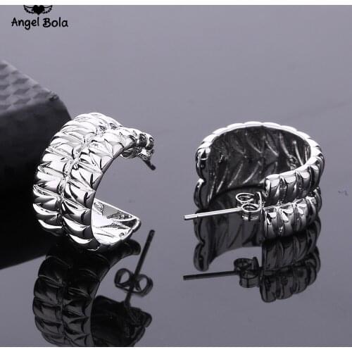Fashion Punk Round Silver Color Buddha Earrings Cool Ear Stud Earrings Designed Jewelry for Men Women Brinco Free Shiping