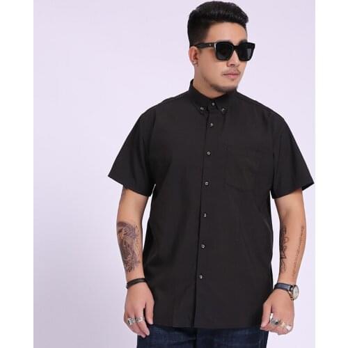 Plus Size 10xl 9xl 8xl 6xl 5xl 4xl Men Shirt Short Sleeve Slim Fit Mens Dress Shirts Male Clothes Social Casual Shirts For Men