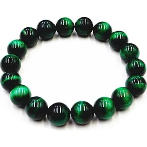 New beautiful beads hand string 8mm 12MM natural stone green tiger eye stone bracelet stone beads bracelet