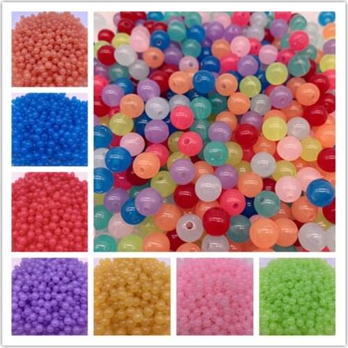 New 6-14mm Acrylic Beads Round Loose Spacer Beads for Jewelry Makeing DIY Clothing Accessories