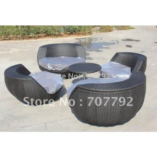 New design synthetic rattan modern All-Weather Outdoor compact rattan outdoor set