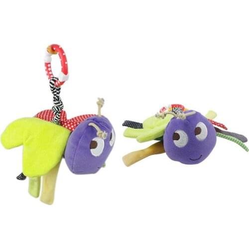 Teether gift cute stroller bed plush kids educational car 16cm infant fun wind bell hanging bee lovely cognition soft baby toy