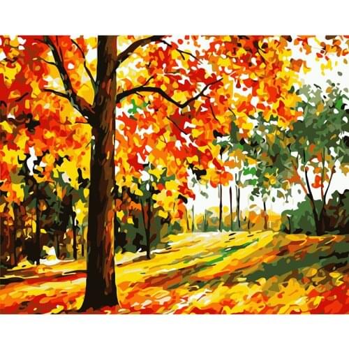 ROYALDREAM Maple Grove Abstract Painting Diy Digital Painting By Numbers Modern Wall Art Picture For Home Wall Artwork