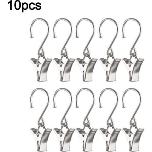10 PCS Silver Heavy Duty Satin Nickel Curtain Clips W/Hook For Photos Showers Bedroom Home Decoration Window Accessories
