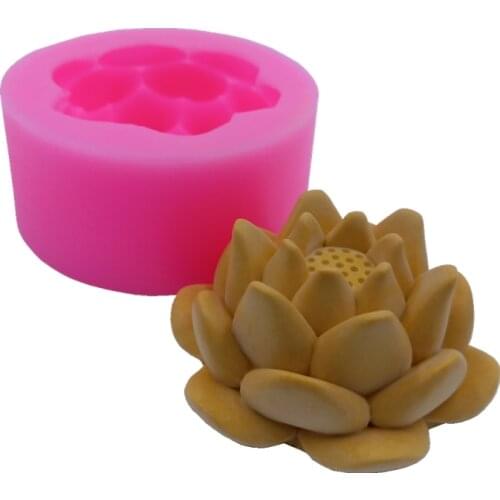 3D Lotus Silicone Mold for Soap Candle Wax Molds Decorating Resin Epoxy Plaster Crafts Mould