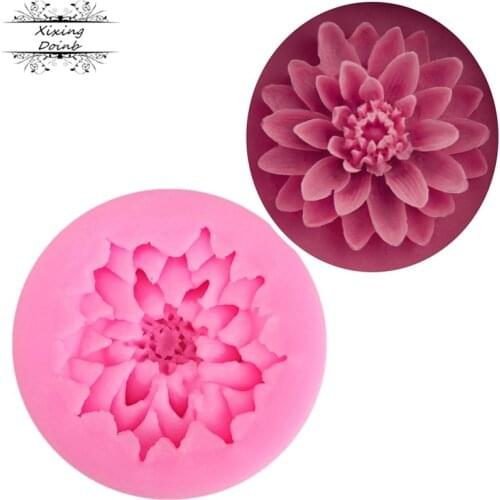Chrysanthemum shaped soft sugar silica gel mold cake baking cookie chocolate kitchen cooking mold