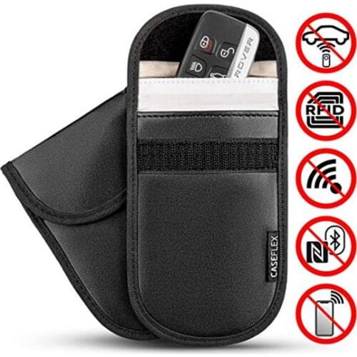 1 pc Car Key Signal Blocker Pouch Anti Theft Fob Protector Blocks RFID/WIFI/GSM/LTE/NFC Cell Phone Signal Blocking