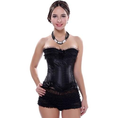Plus Size Burlesque Corsets Dress With Skirt Costumes Vintage Striped Lace Up Corset Bustier Shaper Corselet For Women Steampunk