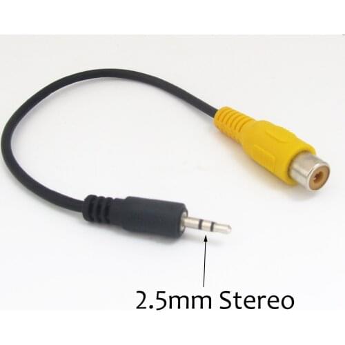 1pc 20cm 2.5mm Stereo Male Plug to RCA Female Jack Adapter Cable Nickel Black Item No.: 4-0203