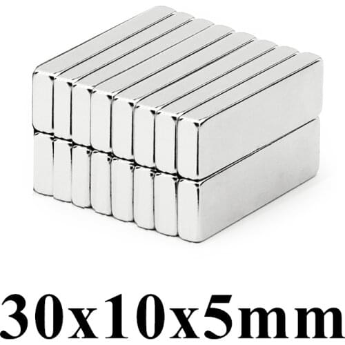 100pcs F30x10x5mm Super Powerful Strong Rare Earth Block NdFeB Magnet Neodymium N35 Magnets F30*10*5mm Free Shipping