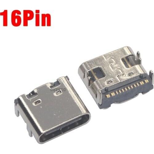 100Pcs USB 3.1 Type C 16Pin Female SMT Socket Charging Port PCB Solder Connector