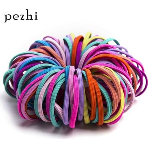 30PCS childrens rubber band girl high elastic flat hair rope baby soft thumb hair ring HairAccessories