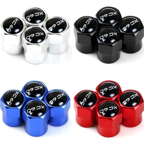4pcs Aluminum Valve Caps Car Wheel Tires Valves Tyre Stem Air Cap For Volvo XC60 XC90 V40 V60 S60L S80 XC80 auto accessories