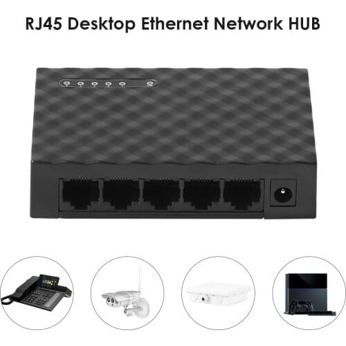 5 Port Gigabit Switch 10/100/1000Mbps RJ45 Desktop Switch Fast Ethernet Network Switch HUB with Power Adapter for HomeDormitory