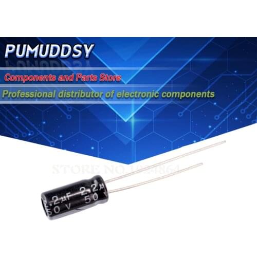 50PCS Higt quality 50V2.2UF 4*7mm 2.2UF 50V 4*7 Electrolytic capacitor