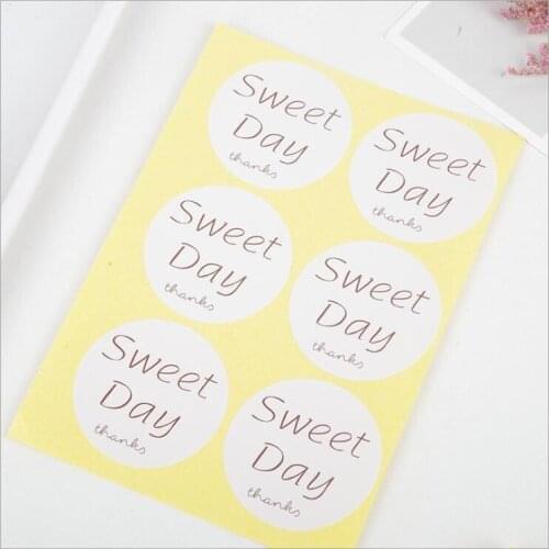 600pcs/lot Sweet Sticker Labels White Paper Scrapbooking Stickers Creative Thanks Enjoy Label Sealing For Box Gift Cup