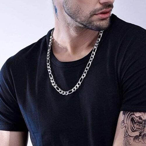 Chain necklaces mens black choker for women stainless steel male neck chain necklaces long statement hip hop jewelry for neck