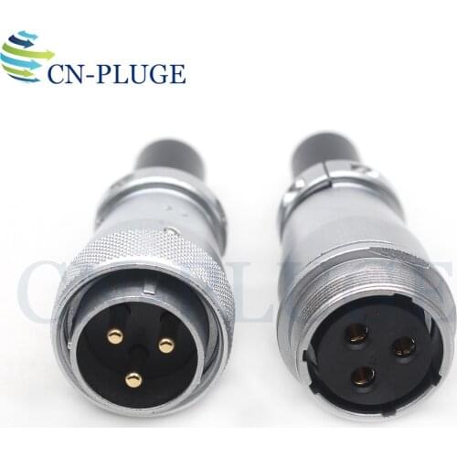 WEPI WS28 Series 3pin male female Docking Waterproof Connector IP67 Connector, 50A Power Cable Panel Mount Connector