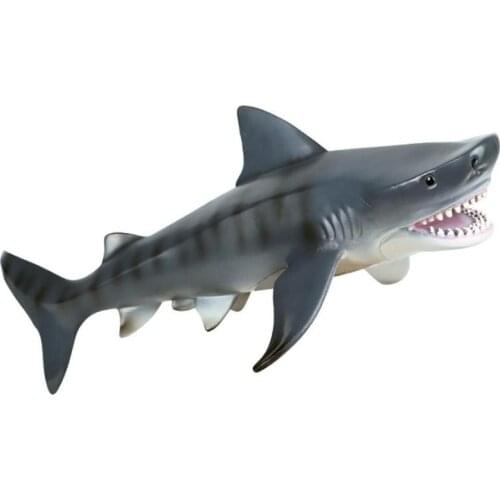 Ocean Shark Simulation Animal Model Megalodon Great White Shark Tiger Shark PVC Children Model Toy for Kids Boys Room Decor