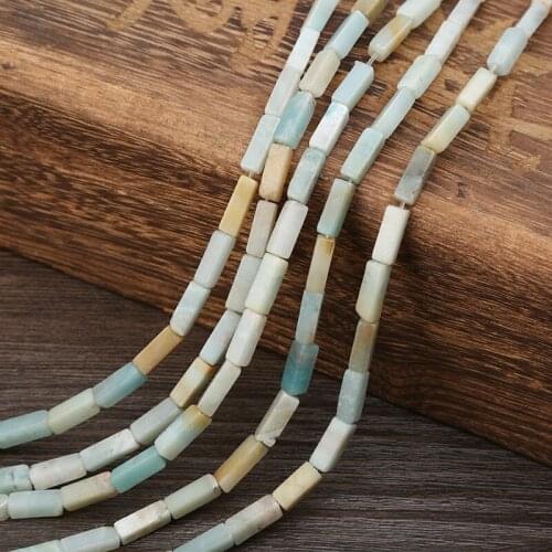 KANGKANG 2019 personality 4x4x13 mm Cuboid amazon stone Natural Stone Bead For Jewelry Making DIY charm Bracelet Necklace 15