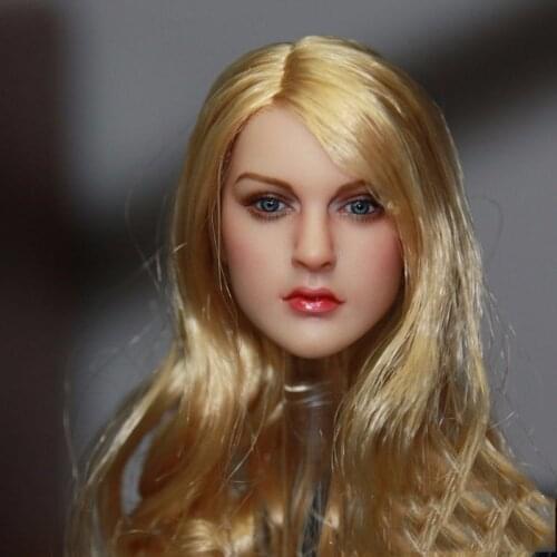 KT007 1/6 Scale Female Head Sculpt Blond Long Hair Beauty Head Model Fit for 12'' Woman Action Body