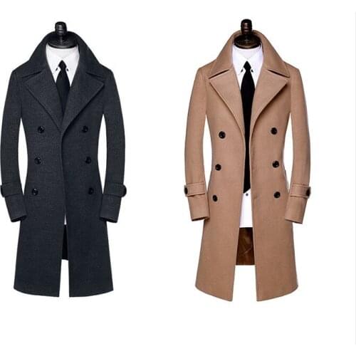 New arrival Winter wool coat mens slim overcoat fashion thermal high quality trench outerwear plus size S- 7XL 8XL 9XL10XL
