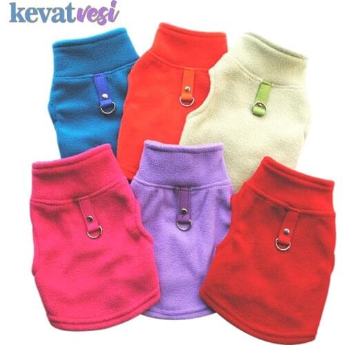 Soft Fleece Dog Clothes Solid Candy Color Puppy Coat With Traction Deduction Small Medium Dogs Casual Sweater Pet Clothing