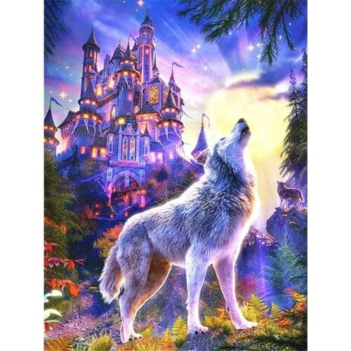 Animal Wolf Printed Fabric 11CT Cross-Stitch Set Embroidery DMC Threads Handmade Needlework Handicraft Craft Jewelry