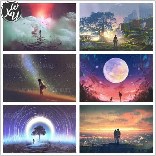 Diamond Painting Kits for Adults Beautiful Night Full Diamond Embroidery Sunset Cityscape Diamond Mosaic Magic Tree Stitch Decor