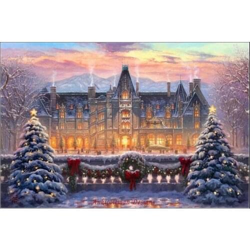 Counted Cross Stitch Kits Needlework - Crafts 14 ct Aida DMC Color DIY Arts Handmade Home Decor - Christmas at Biltmore