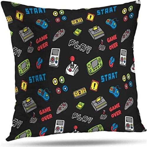 Throw Pillow Covers, Video Game Controller Accent Double-Sided Pattern for Sofa Cushion Cover Couch Decoration Home Gift Bed Pil