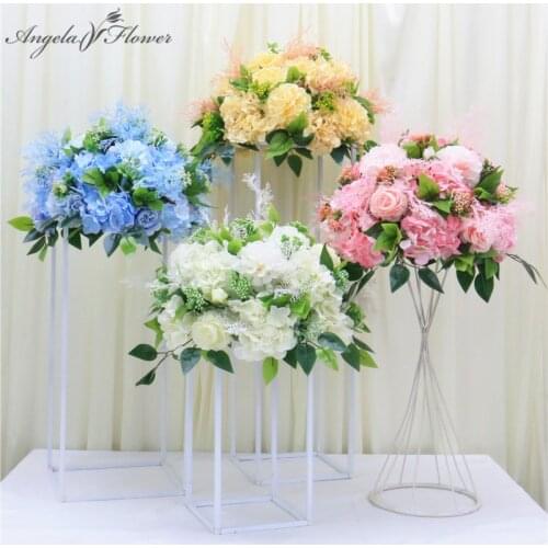 35/40cm fog flower pompom rose peony hydrangea artificial flower ball centerpiece wedding backdrop decor table flower with vase