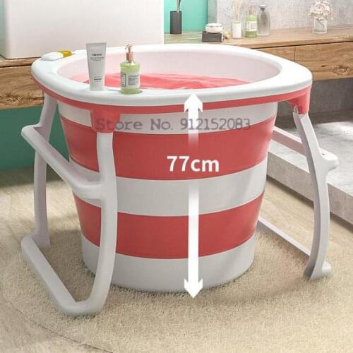 Adult Bath Bucket Adult Foldable Bath Bucket Bathtub Heightening Childrens Bath Basin Full Body Round Bath Bucket Household