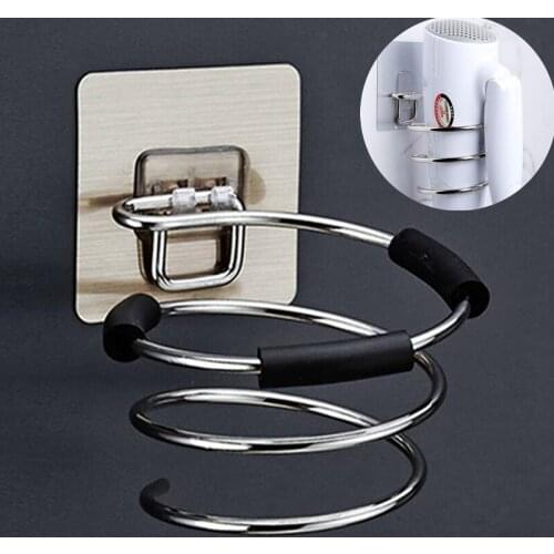 High Quality Innovative Wall Hair Dryer Metal Bathroom Wall Holder Shelf Storage Rack Home Storage Organizer Hairdryer Holder