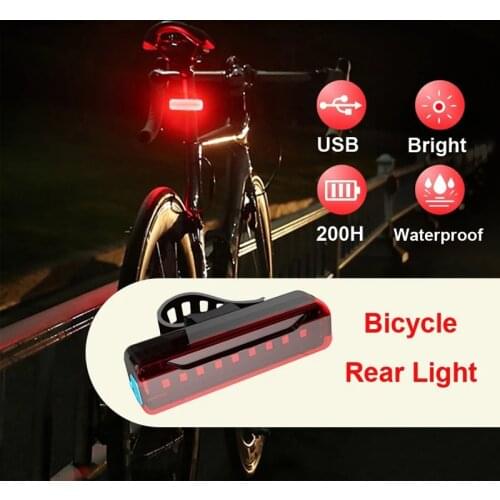 2600 MAh LED Bike Light Bicycle Taillight USB Charging Cycling Safety Warning Lights Bike Rear Light Flashlight Bike Accessories