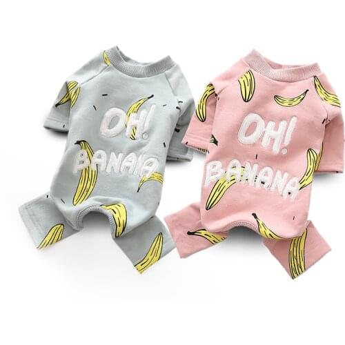 Oh Banana Pet Dog Pajamas Winter Jumpsuit Clothes Small Middle Dog Cat Warm Fleece Cotton Pajamas Pet Coat Costume
