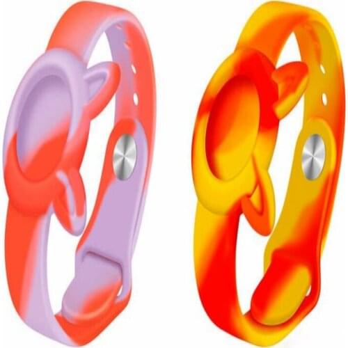 1pcs Color Silicone Wristband Protective Case for Apple Airtag Full Protection Durable Anti-fall Cover Case