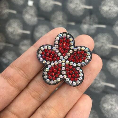10pcs/Package Hot Red Diamond Small Flower Red Diamond Non-woven Fabric Without Adhesive Hairpin Hair Ring Clothing Accessories