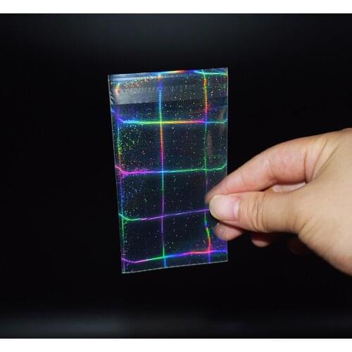 100pcs/lot 57x87mm Plaid Small Cards Transparent Laser Clear Sleeves Korea Idol Photo Protector Trading Cards Shield Cover